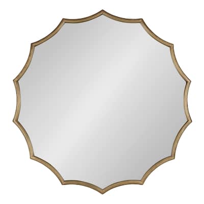 Kate and Laurel Lalina Scalloped Round Framed Accent Mirror