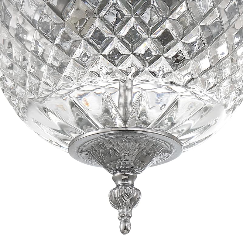 Crystorama 2 Light Crystal Flush Mount - 8"W x 8"H x 8"D