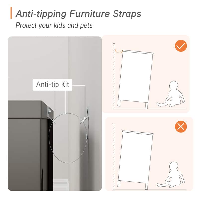 6 Drawers Dresser for Bedroom, Wooden Wide Chest of Drawers