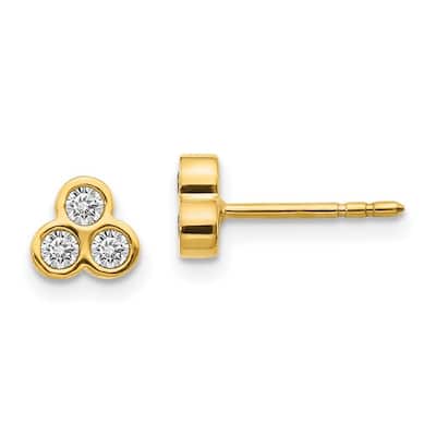 Curata 14k Diamond Earrings - 6x7mm Wide