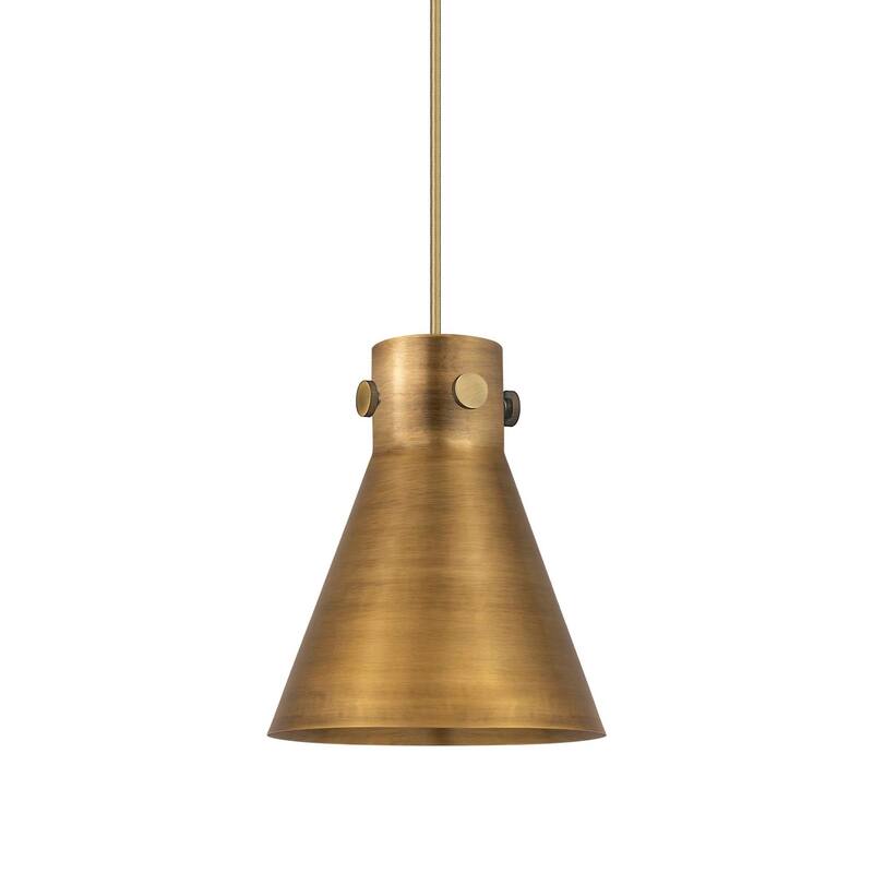 Innovations Lighting 410-1PS-10-8 Newton Cone Pendant Newton Cone 8" - Brushed Brass / Brushed Brass