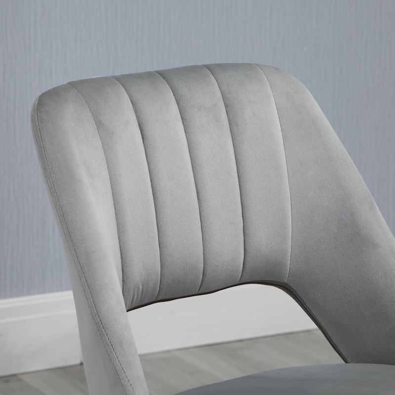 Vinsetto Modern Mid Back Office Chair with Velvet Fabric, Swivel Computer Armless Desk Chair