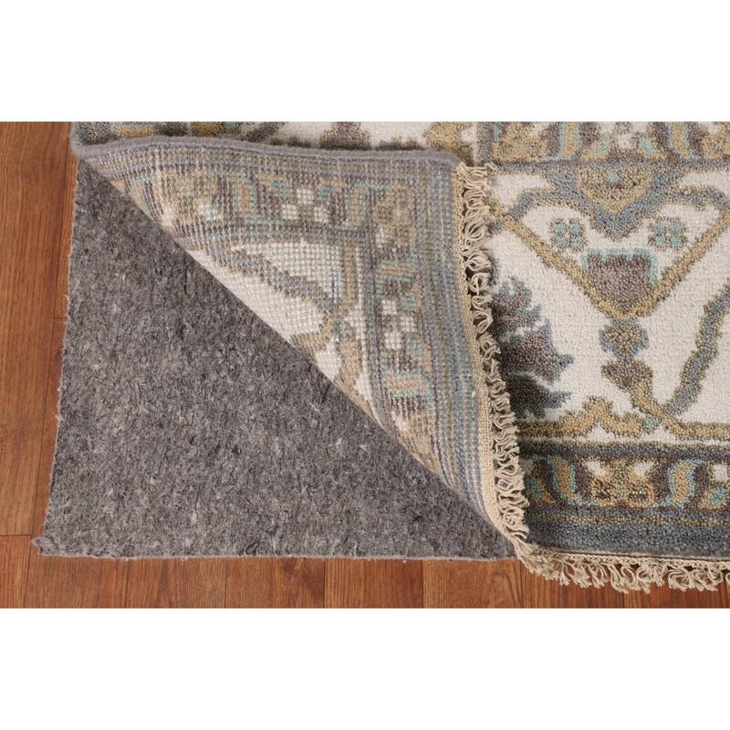 Gray Oushak Indian Area Rug Hand-Knotted Wool Carpet - 8'1"x 9'9"