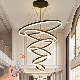 Modern LED Chandelier 6 Rings Large High Ceiling Hanging Chandelier Bed Bath Beyond 40034603