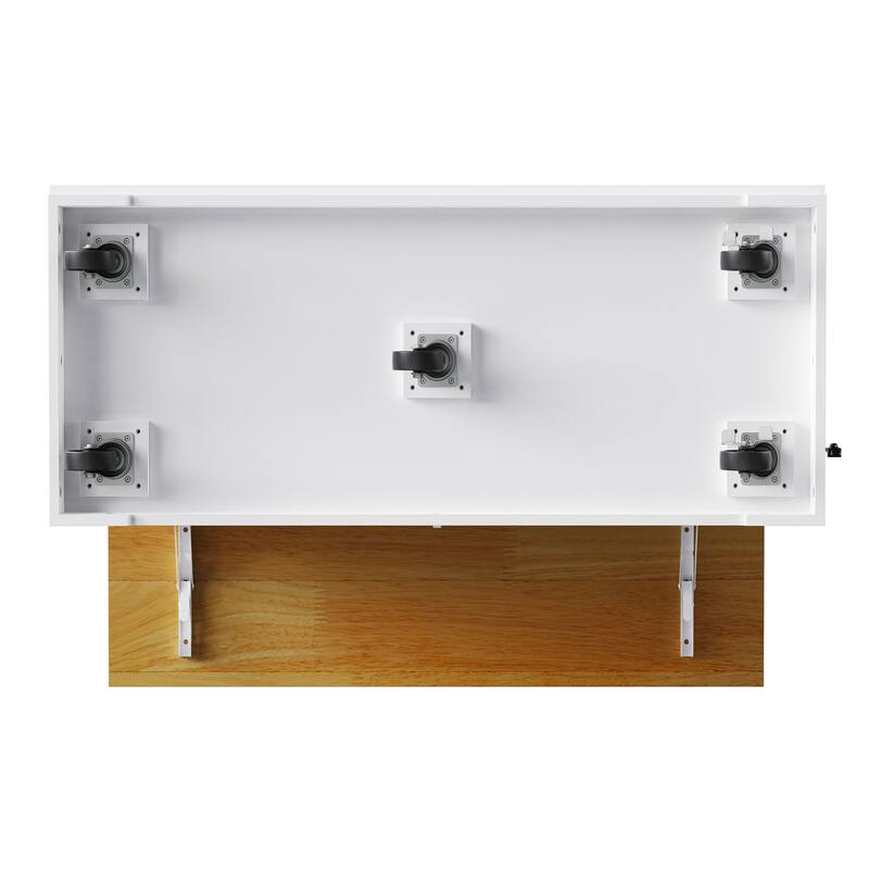 Kitchen Island with Drop Leaf and 5 Open Side Racks