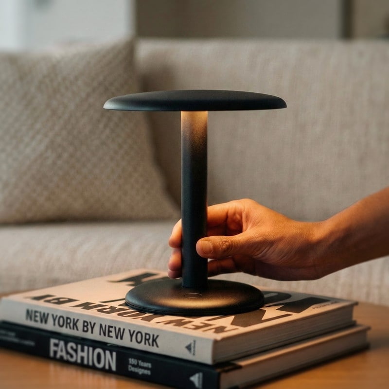 Brightech Zeno 7.2 in. Matte Black Industrial Dimmable and Color Adjustable Integrated LED Portable Rechargeable Table Desk Lamp