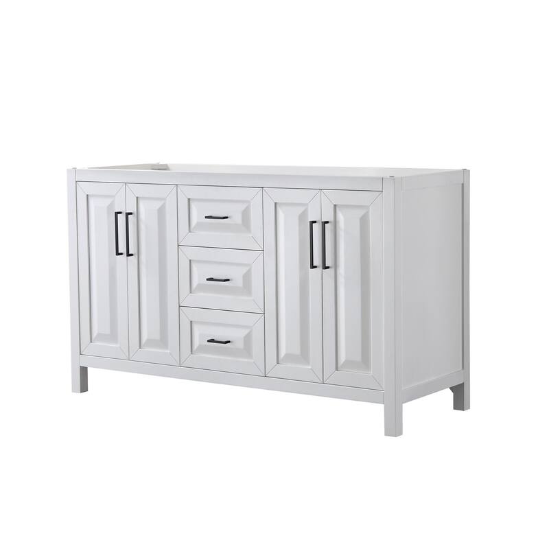 Wyndham Collection Daria 59" Double Free Standing Vanity Cabinet Only