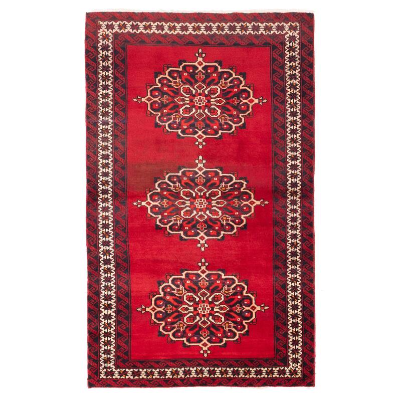 ECARPETGALLERY Hand-knotted Andelz Red Wool Rug - 4'0 x 6'11