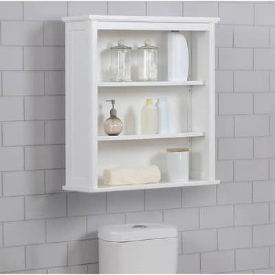 Porch & Den Everest Wall-mounted 27 x 29 Bath Storage Cabinet with 2 Open Shelves