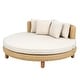 preview thumbnail 3 of 12, Scott Living Jennie Outdoor Round Wicker Daybed with Water-Resistant Beige Cushions