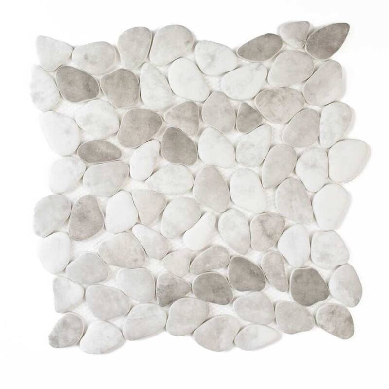 The Tile Life Huron Rock 12x12 Silverado Glass Pebble Floor & Wall Tile