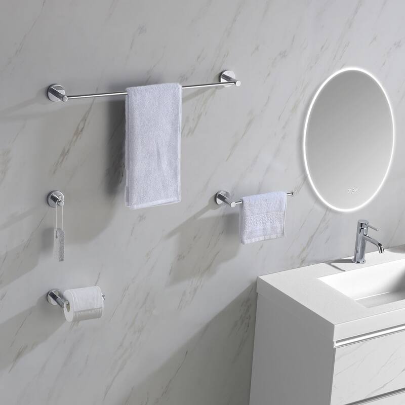 Circular 4-Piece Bathroom Hardware Set