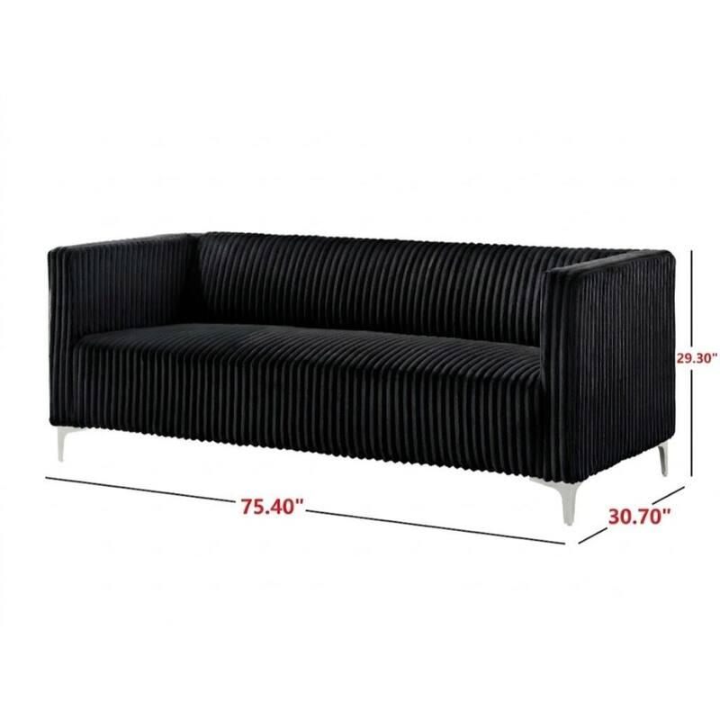 Clayfell Gavin 2-Piece Velvet Living Room Set with Loveseat and Sofa, Square Arm Design, Channel Tufted Upholstery