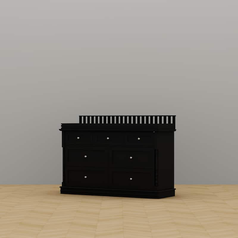 Chest Nursery Dresser Changing Table Top – 7-Drawer Baby Storage Organizer for Diapers and Clothes