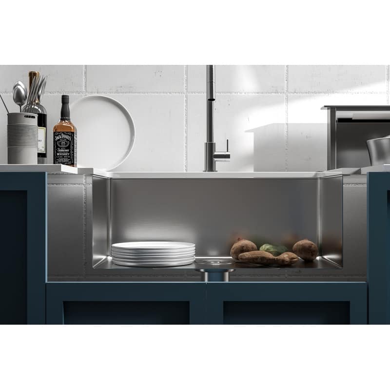 Indigo Home Stainless Steel farmhouse kitchen sink L27" x W22"