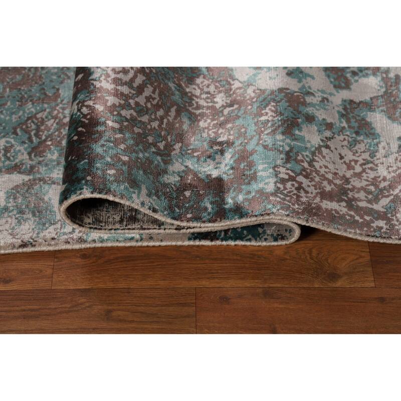 Contemporary Abstract Indian Area Rug Handmade Bedroom Wool Carpet - 8'3"x 9'10"