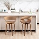 preview thumbnail 96 of 167, Glitzhome Set of 2 or 4 Modern Counter & Bar Height Wooden Swivel Bar Stools