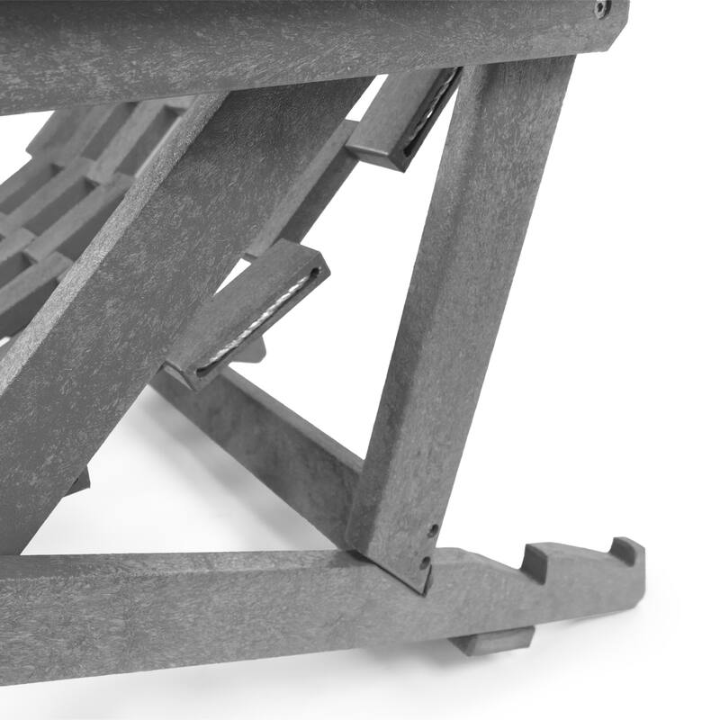 Aspen Fully Assembled All-Weather HDPE Outdoor Folding Lounge Chair with Removable Cushion