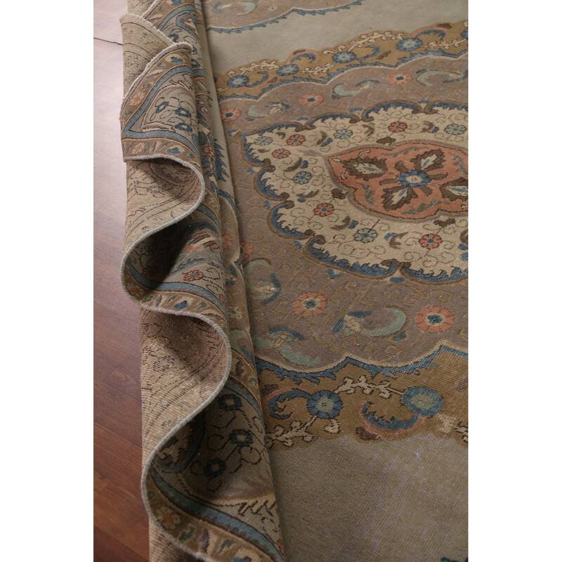 Tabriz Persian Vintage Area Rug Hand-Knotted Wool Carpet - 9'8"x 12'9"