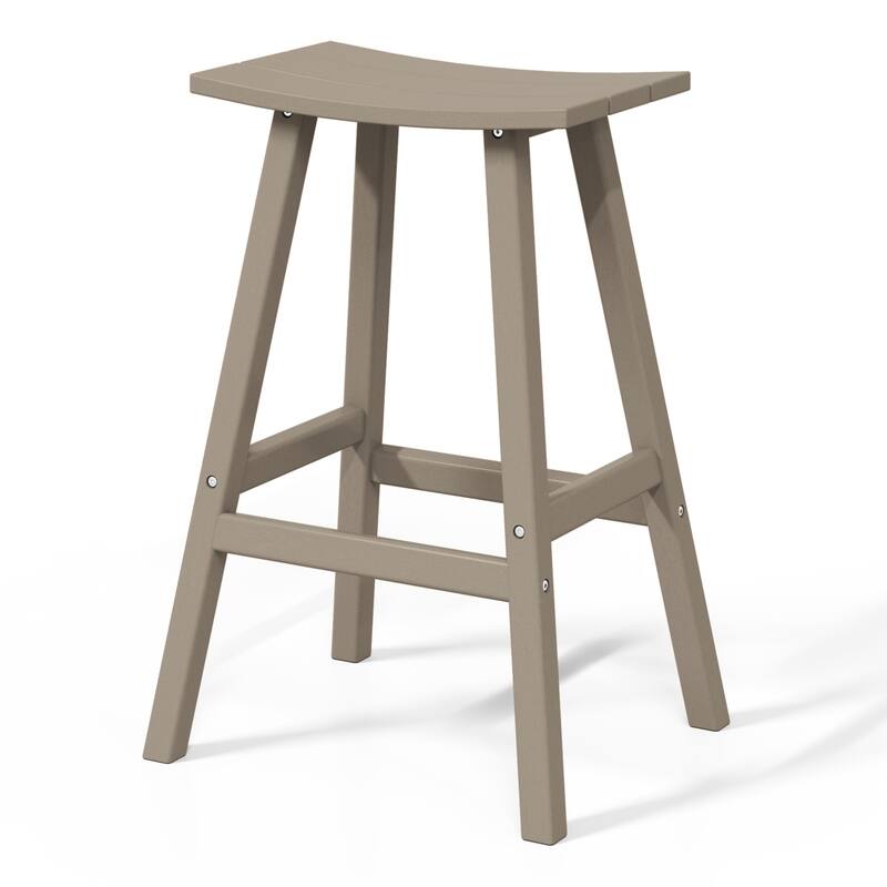 Laguna Hdpe All Weather Outdoor Patio 29" Saddle Seat Bar Stool (Set Of 2)