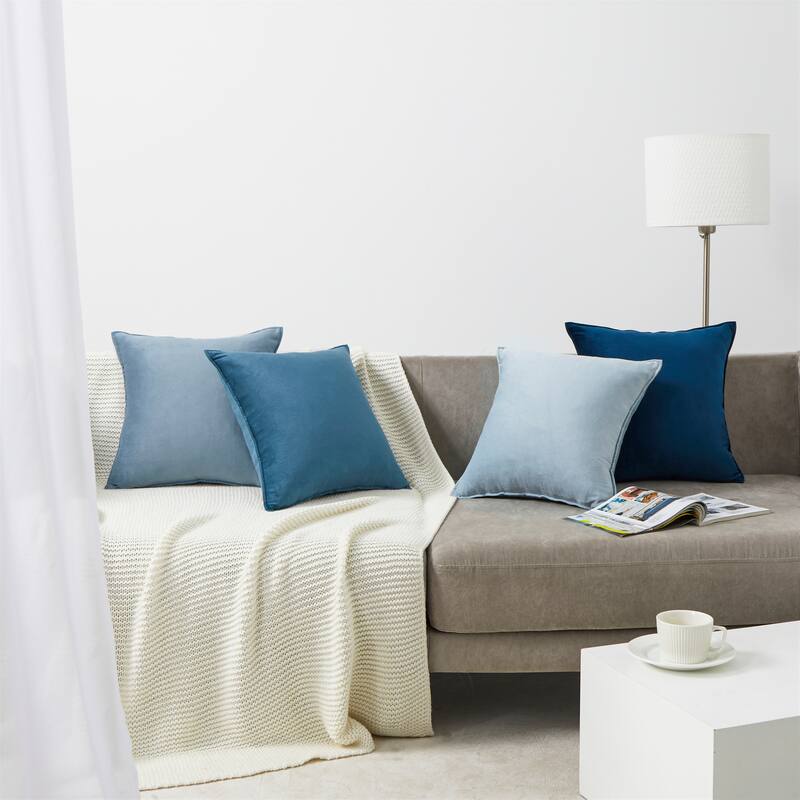 Topfinel Set Of 4 Velvet Gradient Square Pillow Cover
