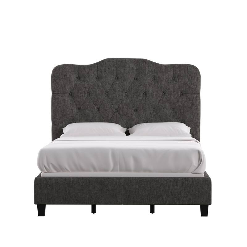 Ginny Adjustable Diamond-tufted Camel Back Bed by iNSPIRE Q Classic