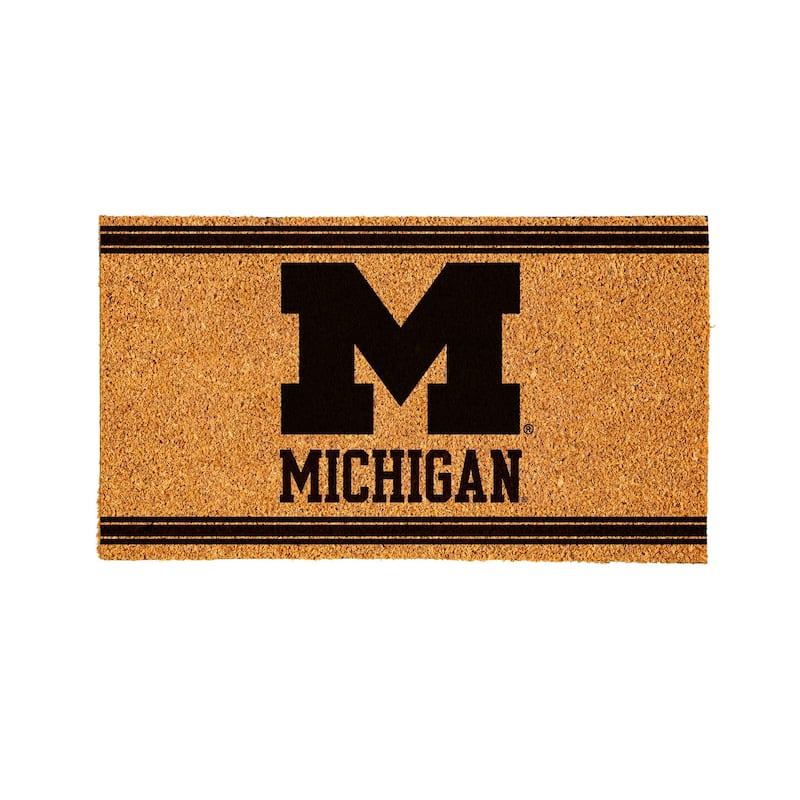University Of Michigan PVC Door Mat - Black