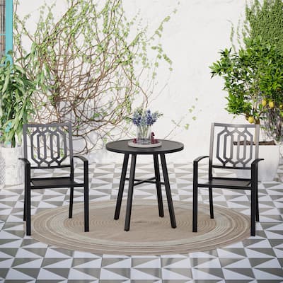 MAISON ARTS Metal Outdoor Patio Bistro Set 3 Pieces Dining Furniture