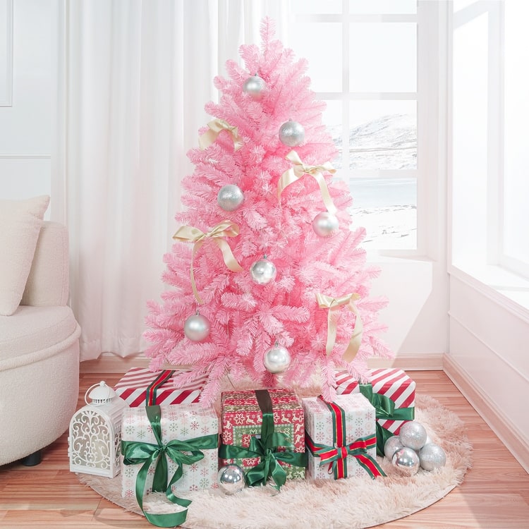 Martina Pink Christmas Tree Prelit, Realistic Artificial Christmas Tree with Lights