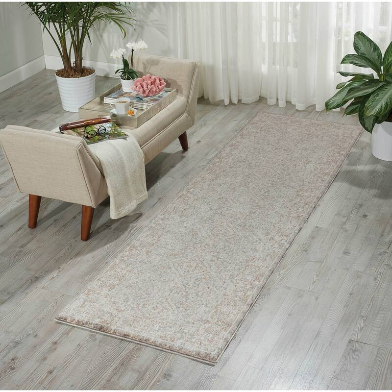 Stelios Collection Grey/Beige Transitional Area Rug - 2'3'' X 8'0''