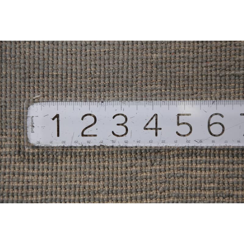 Hand Knotted Oriental 100% Wool Carpet Modern Solid Greys & Charcoal Gabbeh Runner Rug - 10' 1'' X 3' 1''