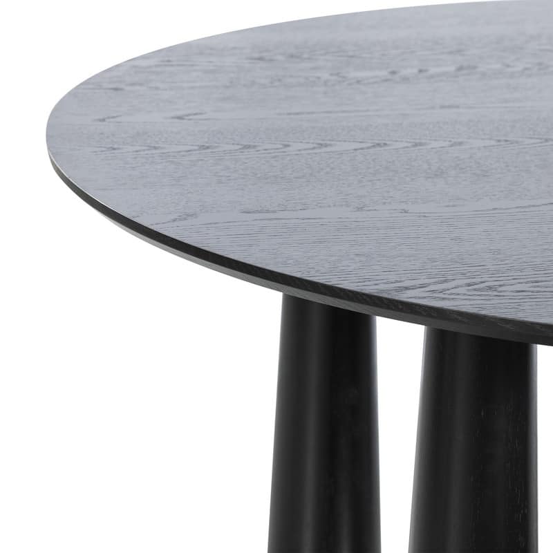 45" Round Dining Table Kitchen Table for 4 with Arc-Shaped Edge Top and 4 Tapered Legs for Living Room Dining Room Coffee Office