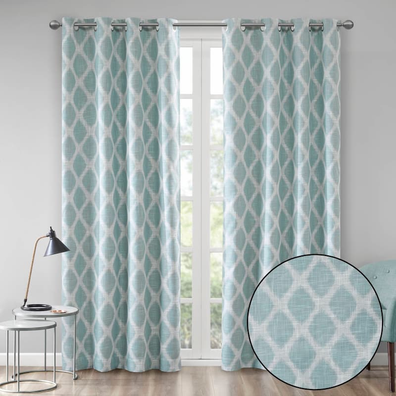 SunSmart Kagen Printed Ikat Blackout Curtain Panel