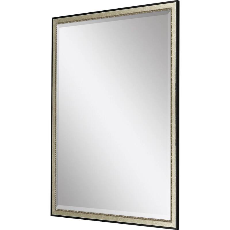 HomeRoots 30" Silver Solid Wood Framed Accent Mirror - 24.00 in. x 30.00 in. x 1.00 in.