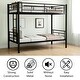 preview thumbnail 4 of 14, Black Twin over Twin Metal Bunk Bed with Ladder and High Guardrail