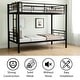 preview thumbnail 4 of 14, Black Twin over Twin Size Metal Bunk Bed with Ladder and high Guardrail, Able to Split, Metal Bunk Bed, Storage Space