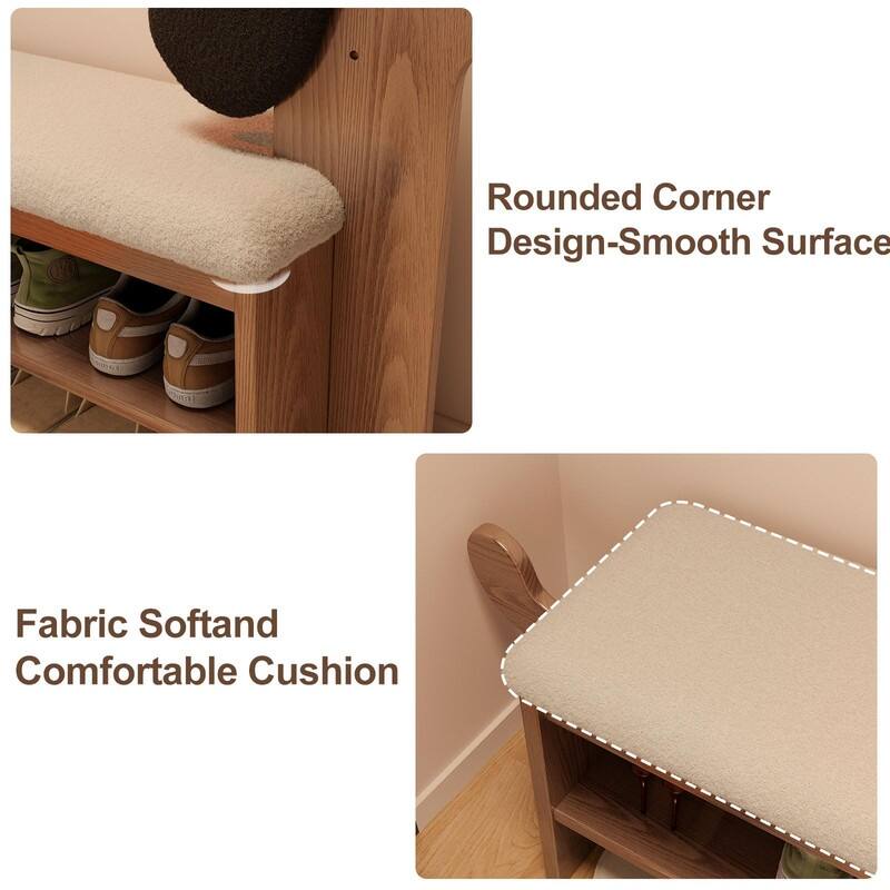 2-Tier Shoe Bench - 35.83"D x 8.07"W x 14.07"H
