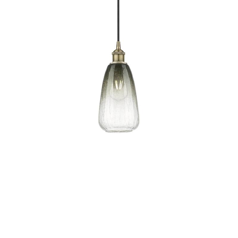 Innovations Lighting 616-1P-13-6 Brookhaven Almond Pendant Brookhaven - Antique Brass / Slate
