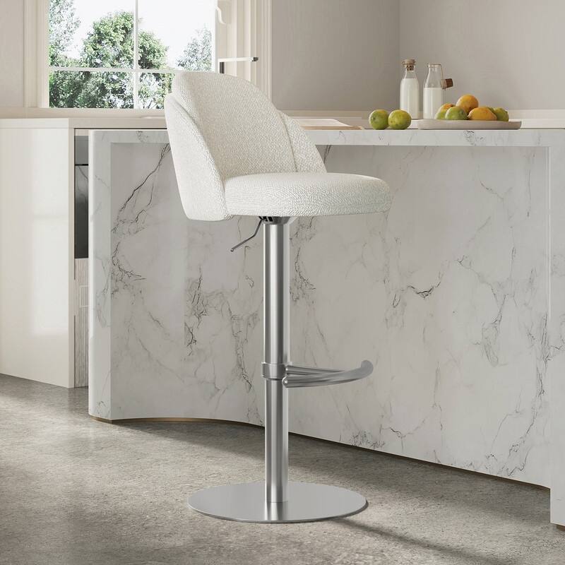 Spruce & Spring Joseph Modern Adjustable Swivel Counter Bar Stools with Back and Arched Footrest