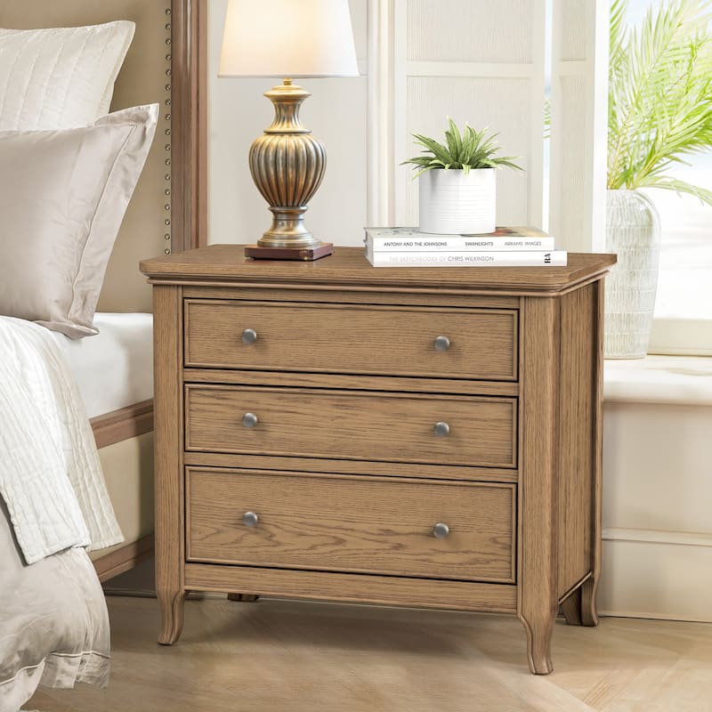 3-Drawer Nightstand for Bedroom and Living Room - Wood Color - 1 Piece - 3-drawer
