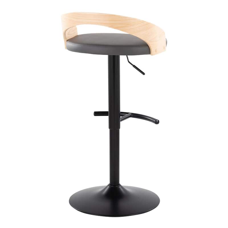 Grotto Adjustable Barstool with Back Base- Set Of 3