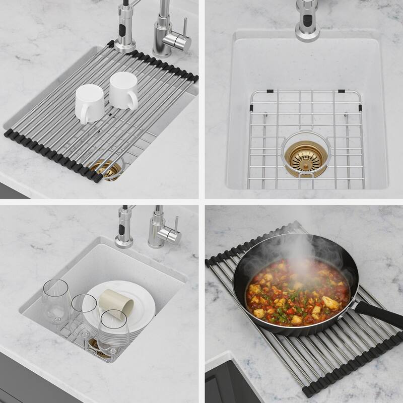 14.82" Undermount Single Bowl Quartz Kitchen Sink - 14.82'' x 17.55'' x 8.38''