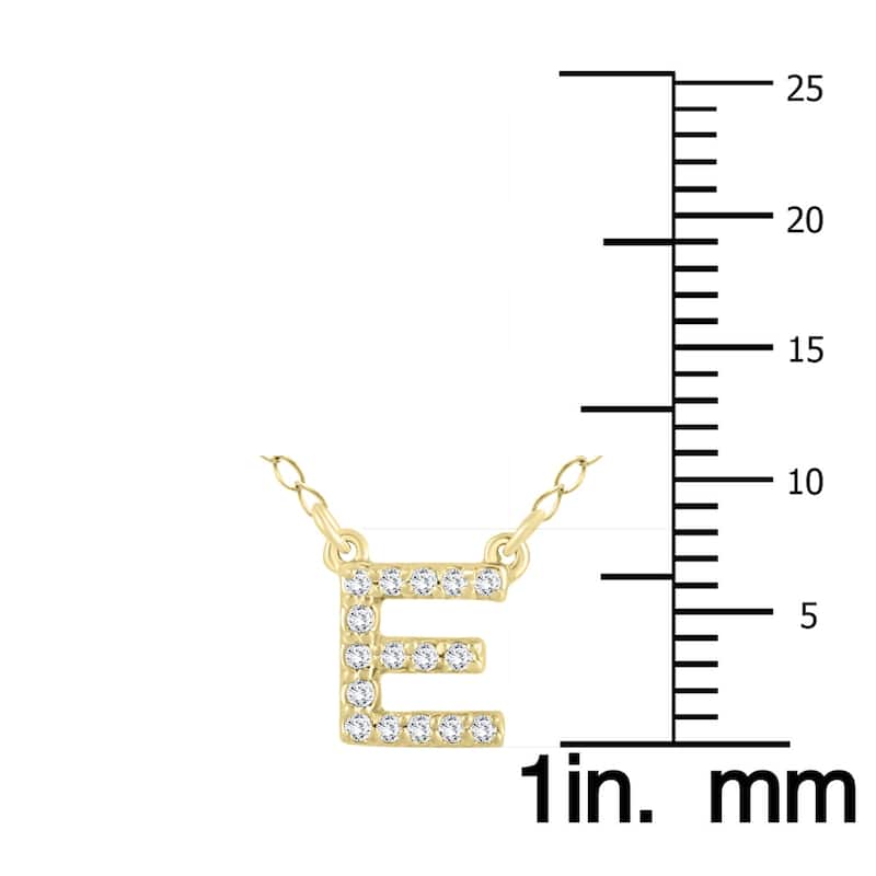 Marquee 1/10 Carat TW E Initial Diamond Pendant in 10K Yellow Gold