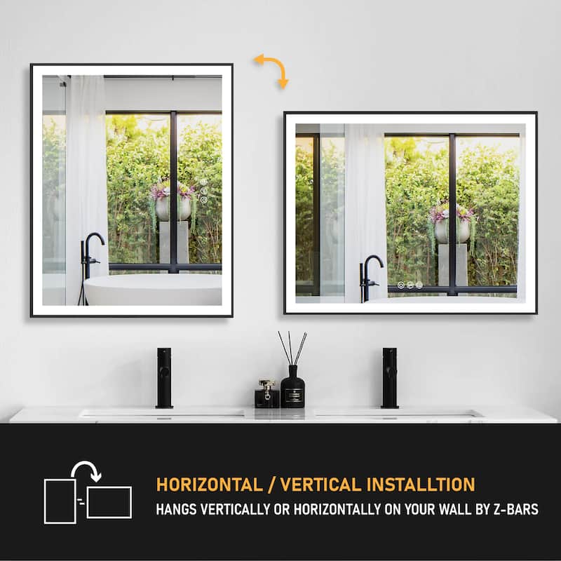 Wall Mounted Bathroom Heavy Duty Framed LED Mirror With bright light And And Memory Function