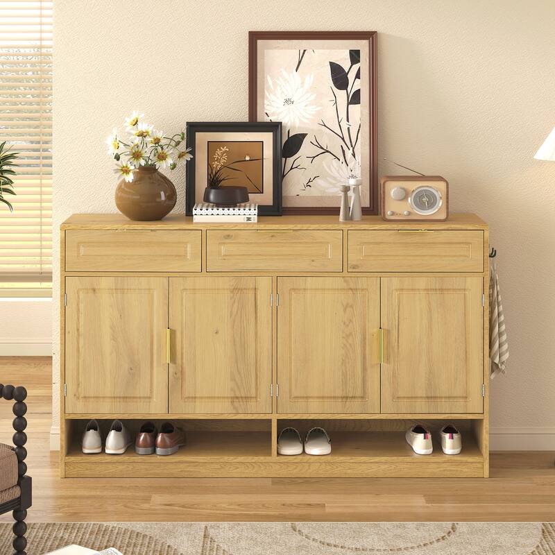 Farmhouse Sideboard with 3 Drawers & 4 Doors