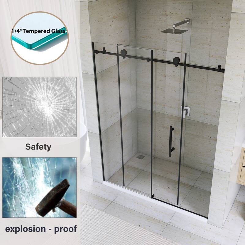 60" x 76" Sliding Frameless Shower Door - 60'' x 0.31'' x 76''