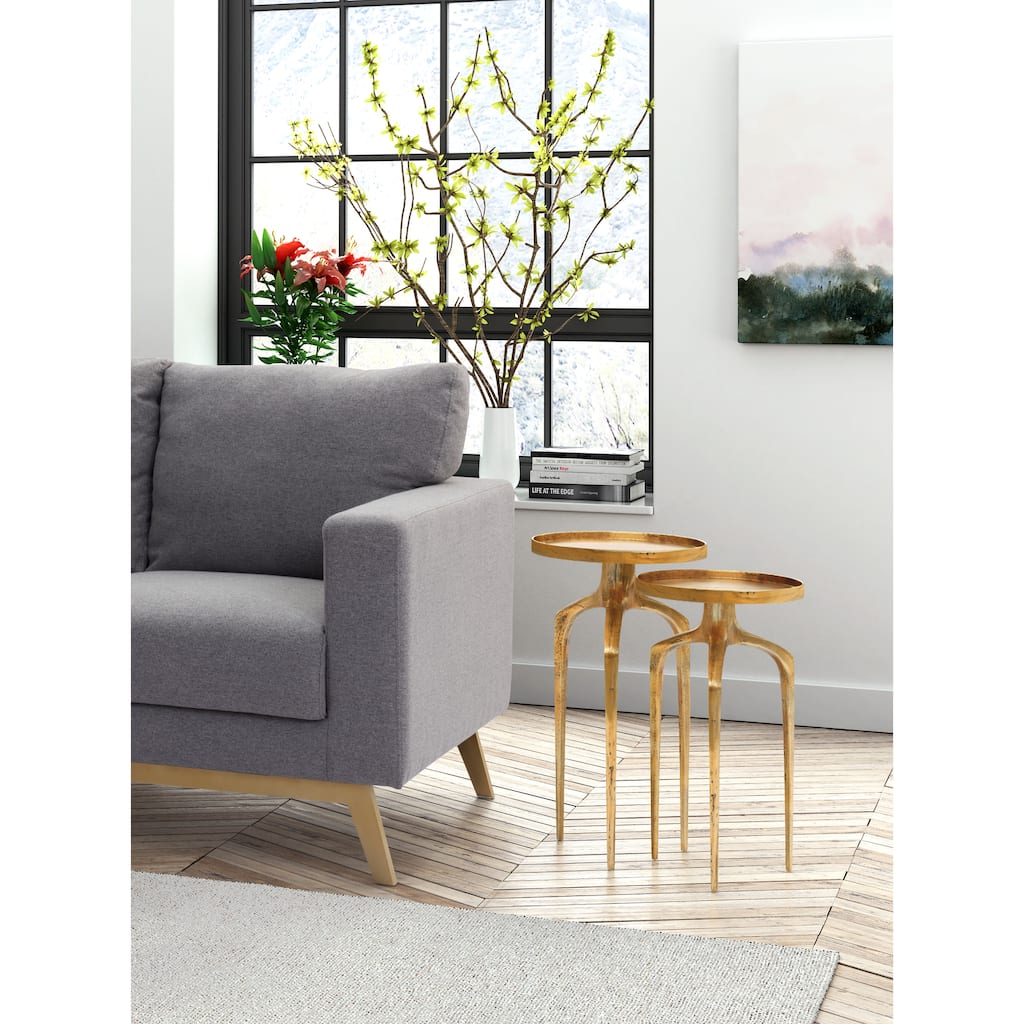 Ben Fox End Table White & Gold