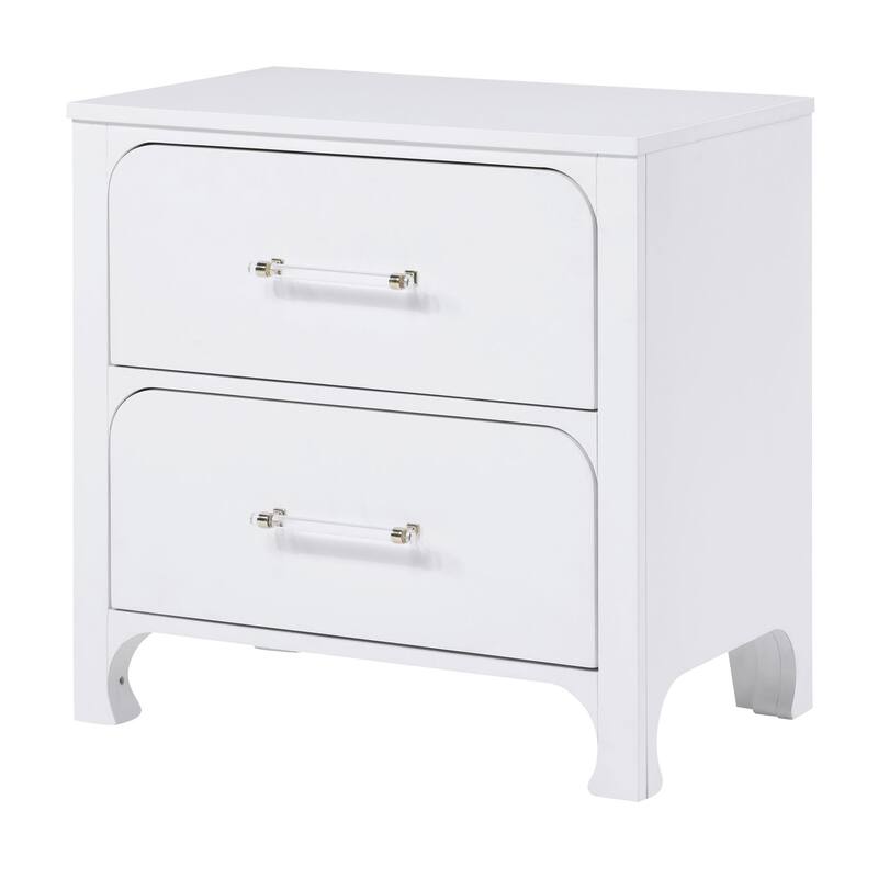 Helena Pearl White 2-Drawer Nightstand