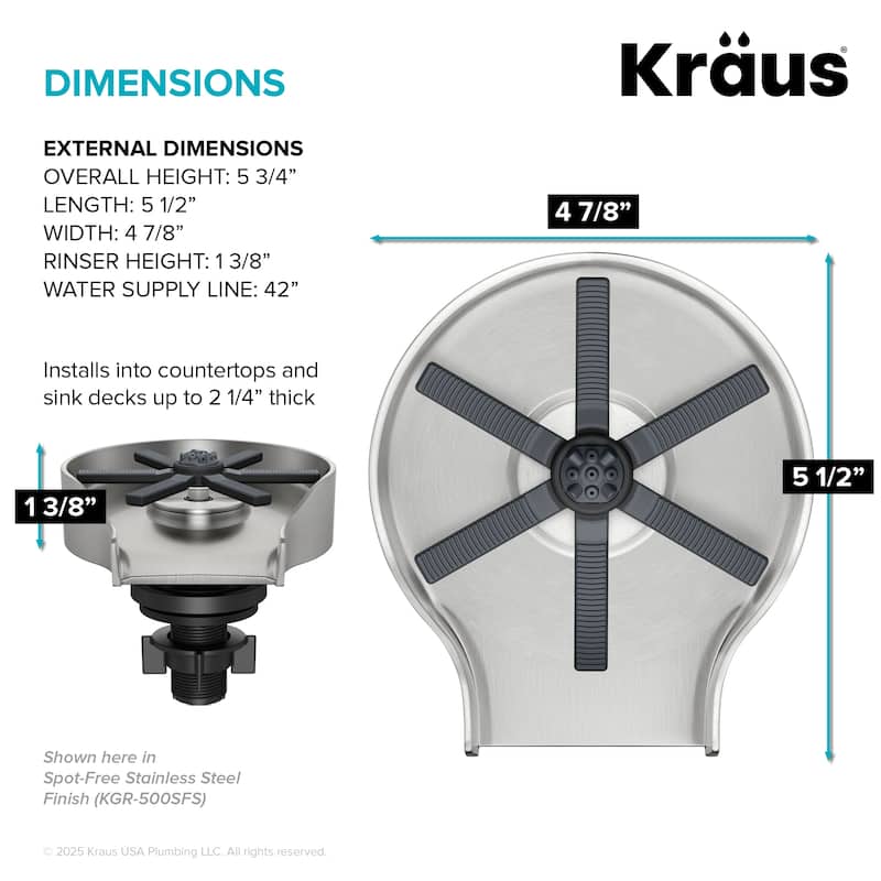 KRAUS CleanMate Glass Rinser for Kitchen Sink