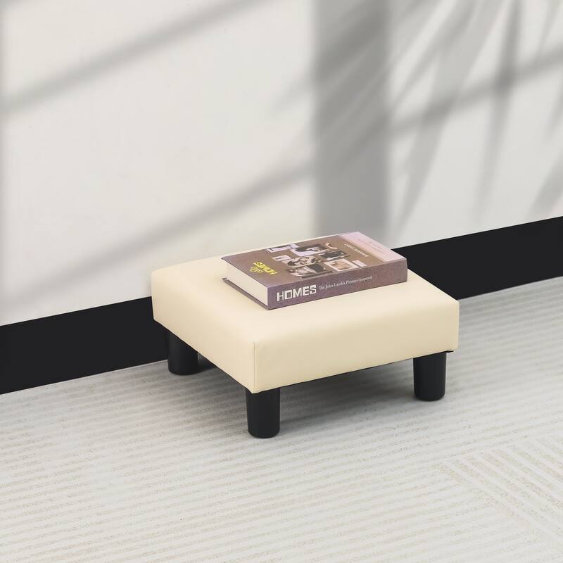 Adeco 15'' Small Ottoman Upholstered Foot Rest